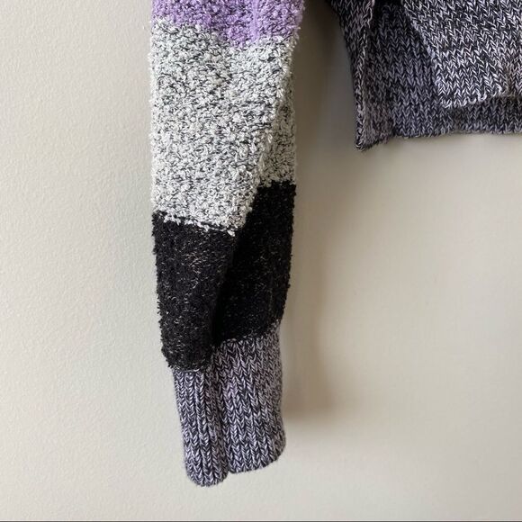 NWT-FREE People Candyland Black & Purple Sweater - Picture 9 of 11